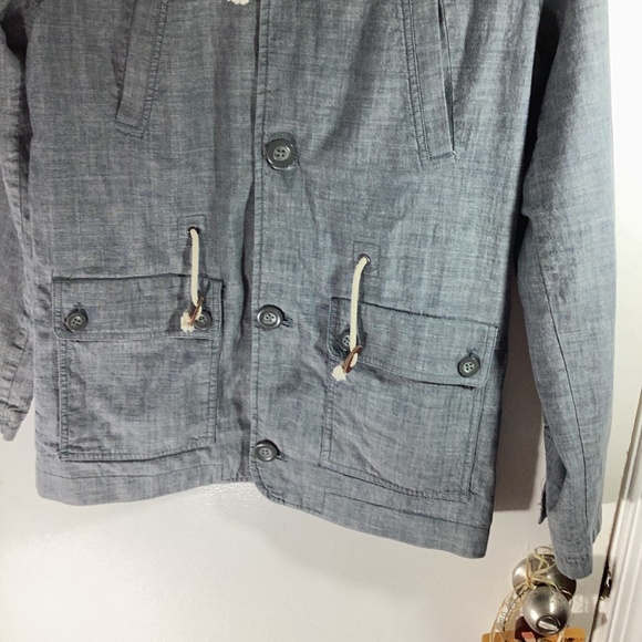 LIFE AFTER DENIM MEN'S  SIZE MEDIUM HODDED LIGHTWEGHT COTTON JACKET BLUE - Picture 12 of 13